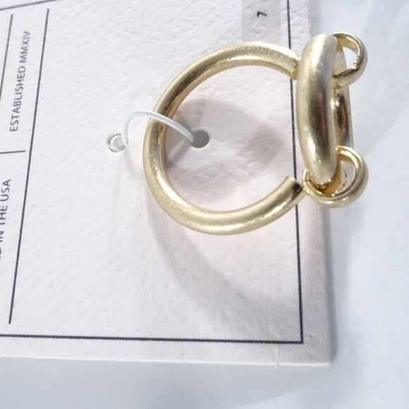 Nordstrom Melrose and market Open end Ring Sz 8 NWT 45 Antique GOLD - Picture 6 of 6